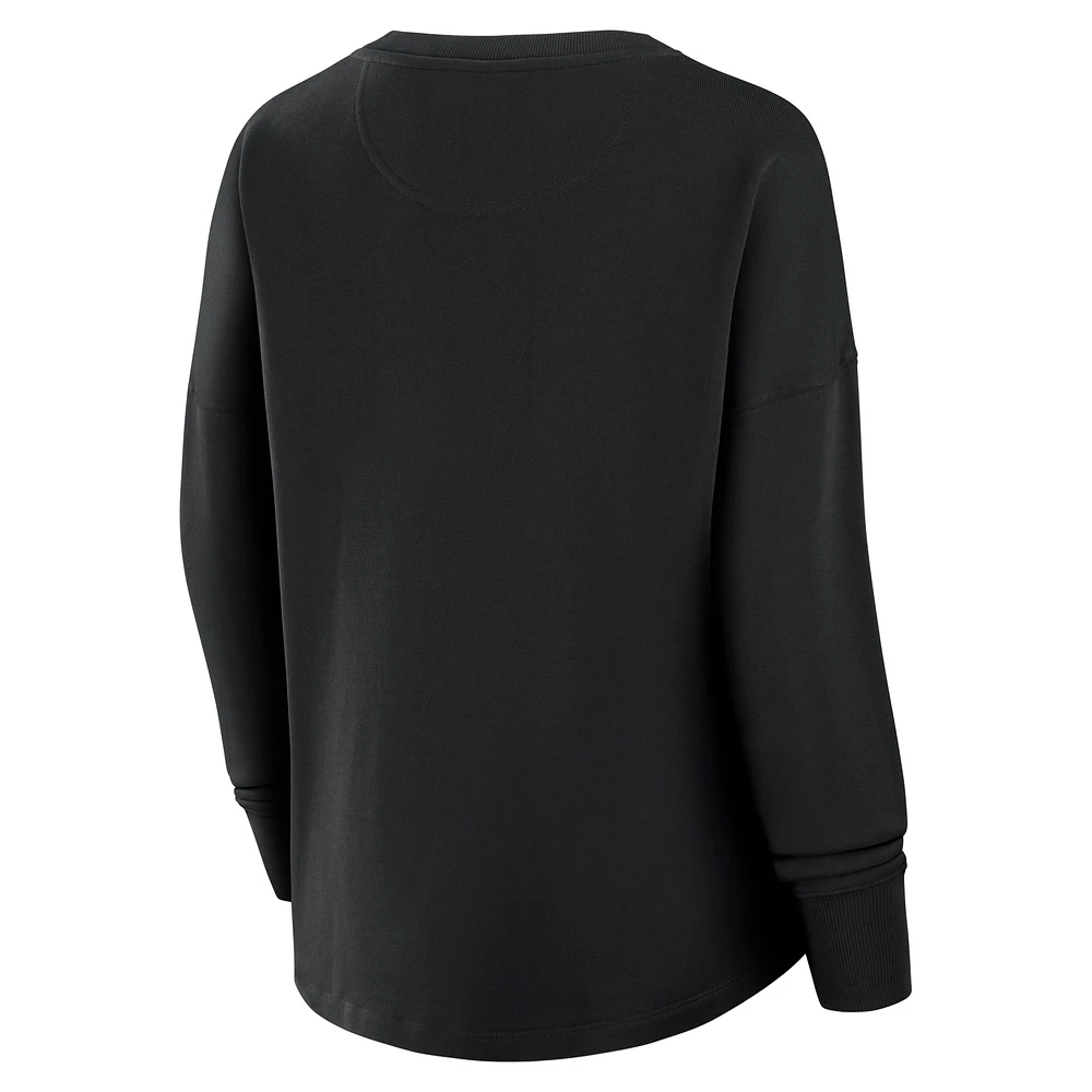 Women's Fanatics Black Minnesota United FC Oversized Captain Arm Band Pullover Sweatshirt