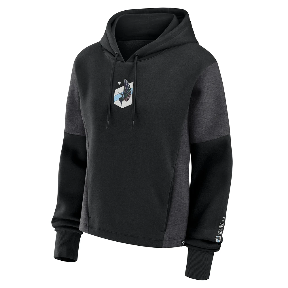 Women's Fanatics Black Minnesota United FC Oversized Legacy Goalkeeper Pullover Hoodie