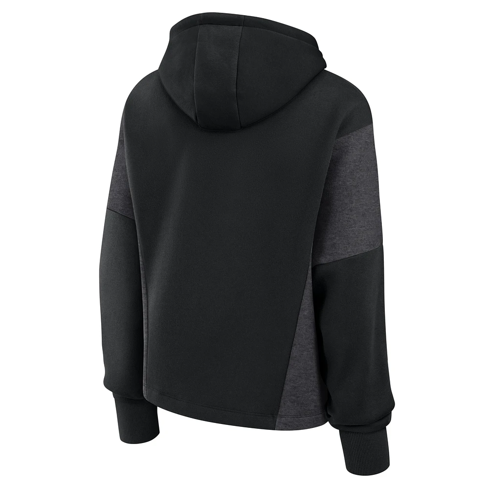 Women's Fanatics Black Minnesota United FC Oversized Legacy Goalkeeper Pullover Hoodie