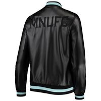 Women's The Wild Collective Black Minnesota United FC Full-Snap Bomber Jacket