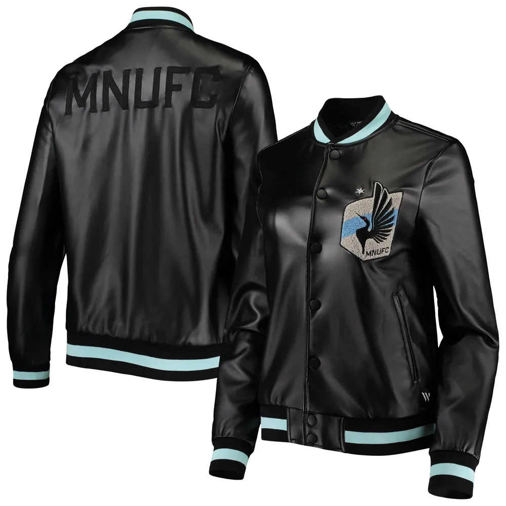 Blouson aviateur The Wild Collective Minnesota United FC pour femme, noir