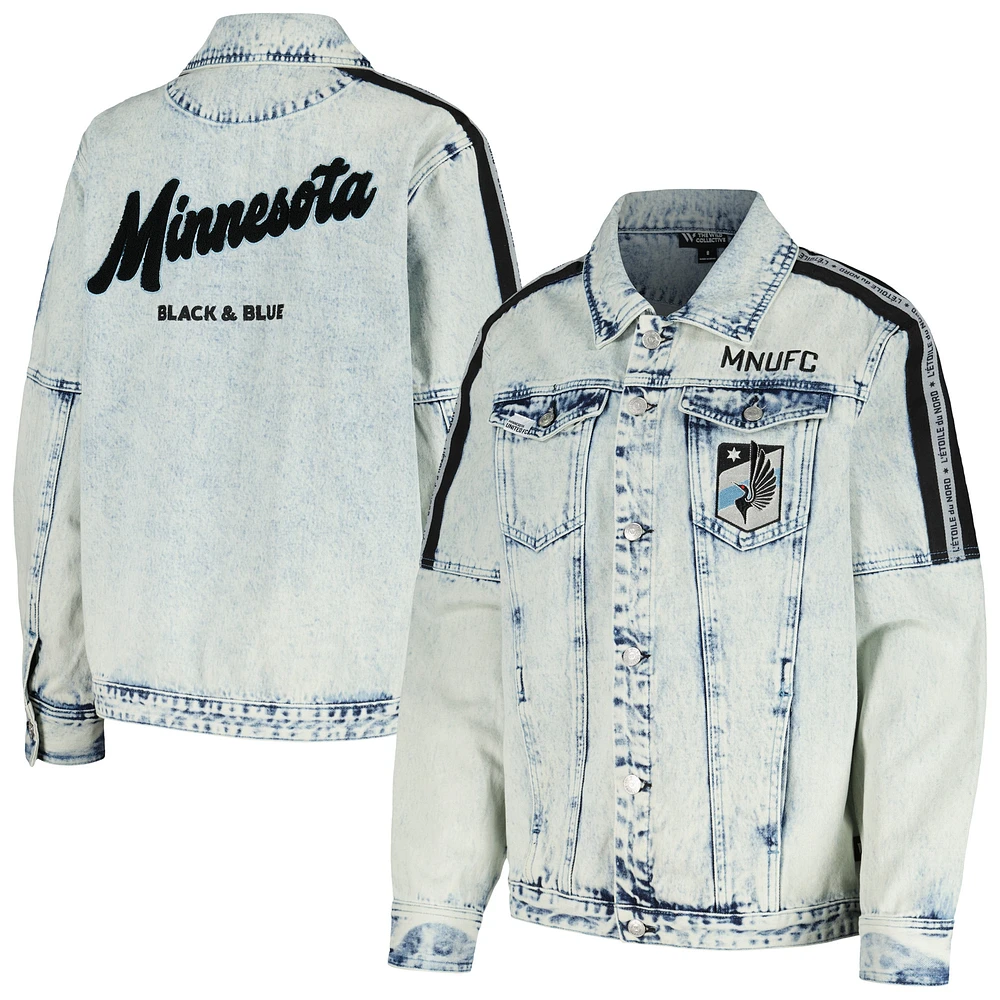 Veste boutonnée en denim Minnesota United FC The Wild Collective pour femme, bleu