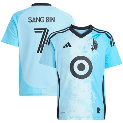 Youth adidas Jeong Sang-bin Blue Minnesota United FC 2025 CONVERGENCE Replica Player Jersey