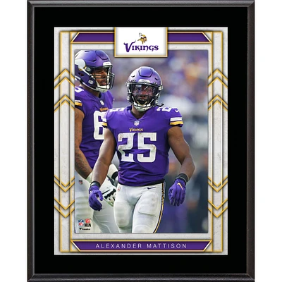Plaque de joueur sublimée Alexander Mattison Minnesota Vikings 10,5" x 13"