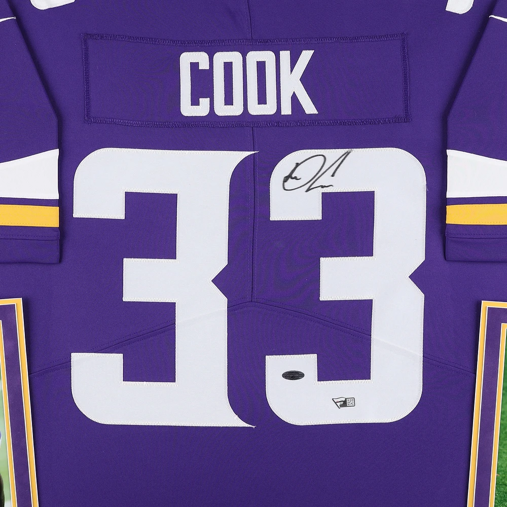 Dalvin Cook Minnesota Vikings Autographed Deluxe Framed Purple Nike Limited Jersey