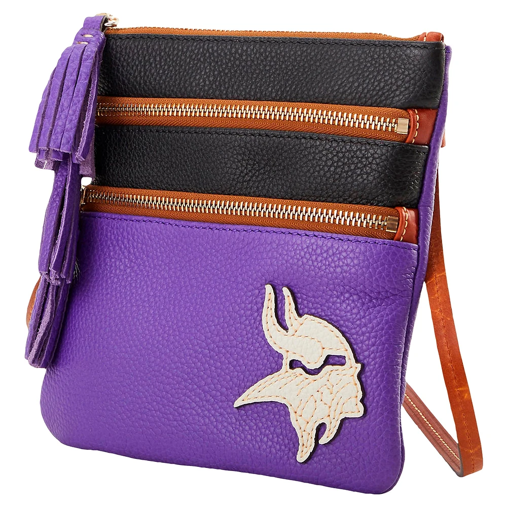 Dooney & Bourke Minnesota Vikings Infield Triple Zip Crossbody Purse