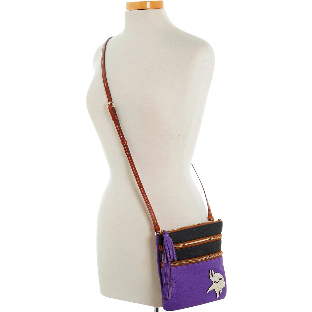 Dooney & Bourke Minnesota Vikings Infield Triple Zip Crossbody Purse