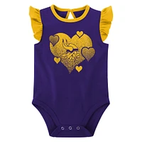 Lot de 2 bodys pour nouveau-nés et nourrissons violets/dorés Minnesota Vikings Spread the Love