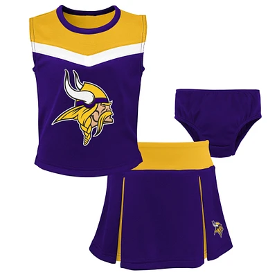 Ensemble deux pièces de pom-pom girl violet Minnesota Vikings Spirit pour filles d'âge préscolaire avec bloomers