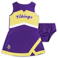 Robe pull 2 ​​pièces Cheer Captain violette avec bloomers pour filles d'âge préscolaire des Vikings du Minnesota