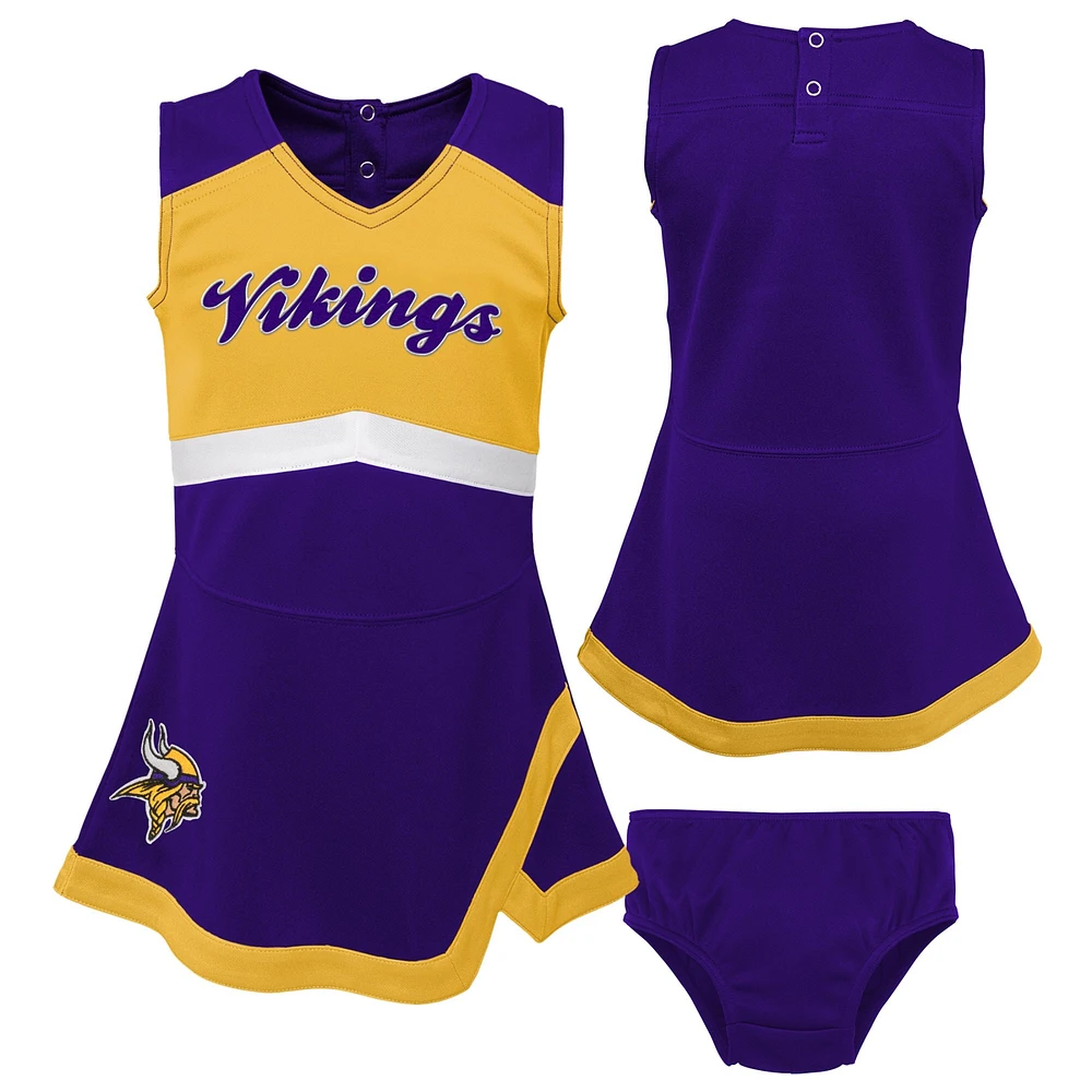 Girls Toddler Purple Minnesota Vikings Cheer Captain Dress with Bloomers