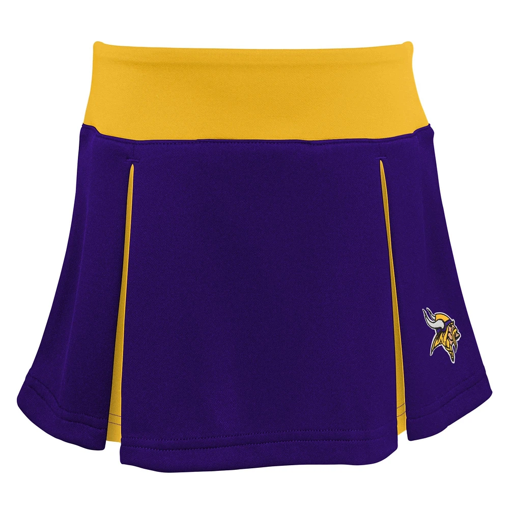 Ensemble de pom-pom girl deux pièces violet pour filles avec bloomers Minnesota Vikings Spirit Cheer