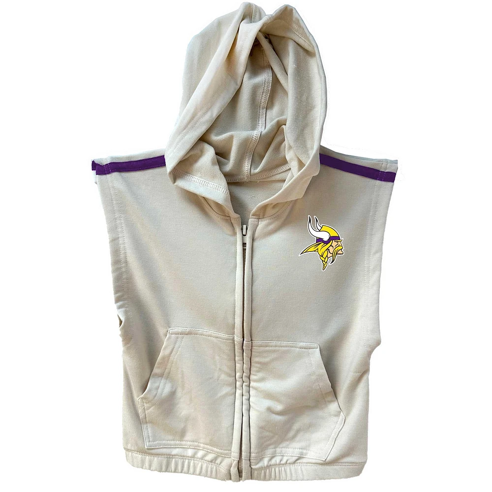 Ensemble sweat à capuche zippé sans manches et jupe trois niveaux pour filles Wes & Willy, couleur or/violet, des Vikings du Minnesota