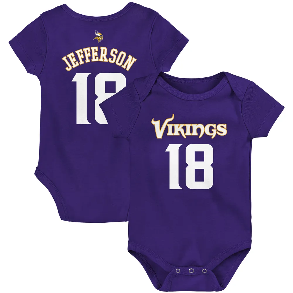 Lids Justin Jefferson Minnesota Vikings Infant Mainliner Player Name &  Number Bodysuit - Purple