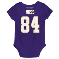 Infant Mitchell & Ness Randy Moss Purple Minnesota Vikings Mainliner Retired Player Name Number Bodysuit