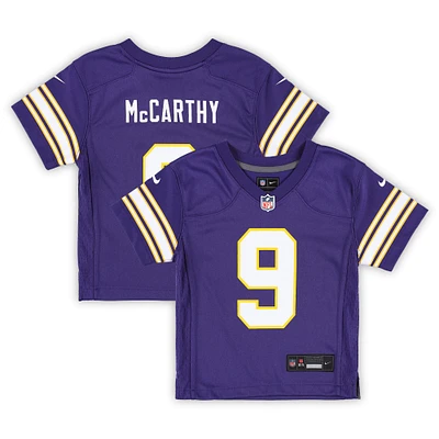 Maillot de jeu joueur alternatif violet Nike J.J. McCarthy des Minnesota Vikings pour bébé