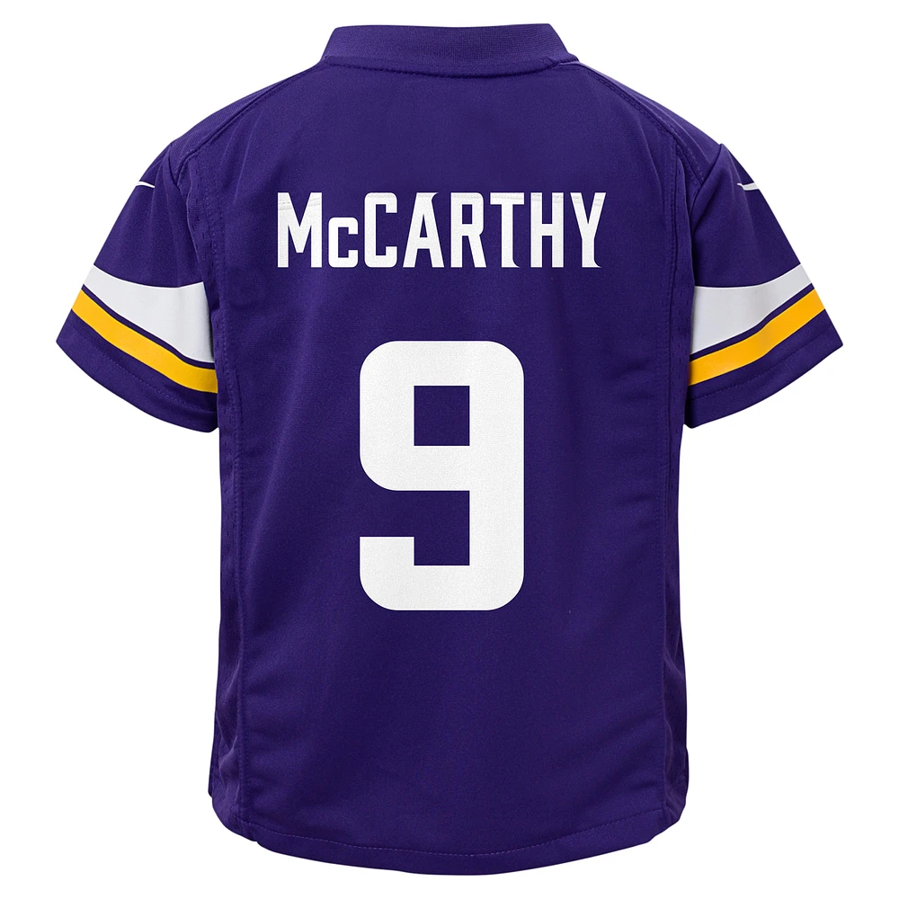 Maillot de jeu Nike J.J. McCarthy violet pour bébé des Vikings du Minnesota