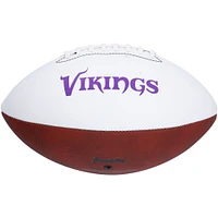 J.J. McCarthy Minnesota Vikings Autographed Franklin White Panel Football with "#10 Pick" & "SKOL" Inscriptions