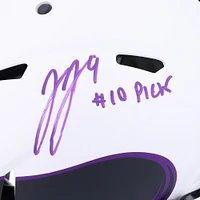 J.J. McCarthy Minnesota Vikings Autographed Riddell Lunar Speed Authentic Helmet with "#10 Pick" Inscription