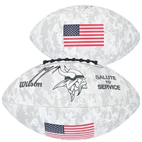 J.J. McCarthy Minnesota Vikings Autographed Wilson 2024 Salute To Service Football