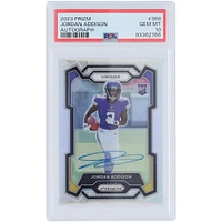 Carte de recrue authentifiée 10 PSA Panini Prizm Silver Prizm #368 2023 autographiée par Jordan Addison des Minnesota Vikings