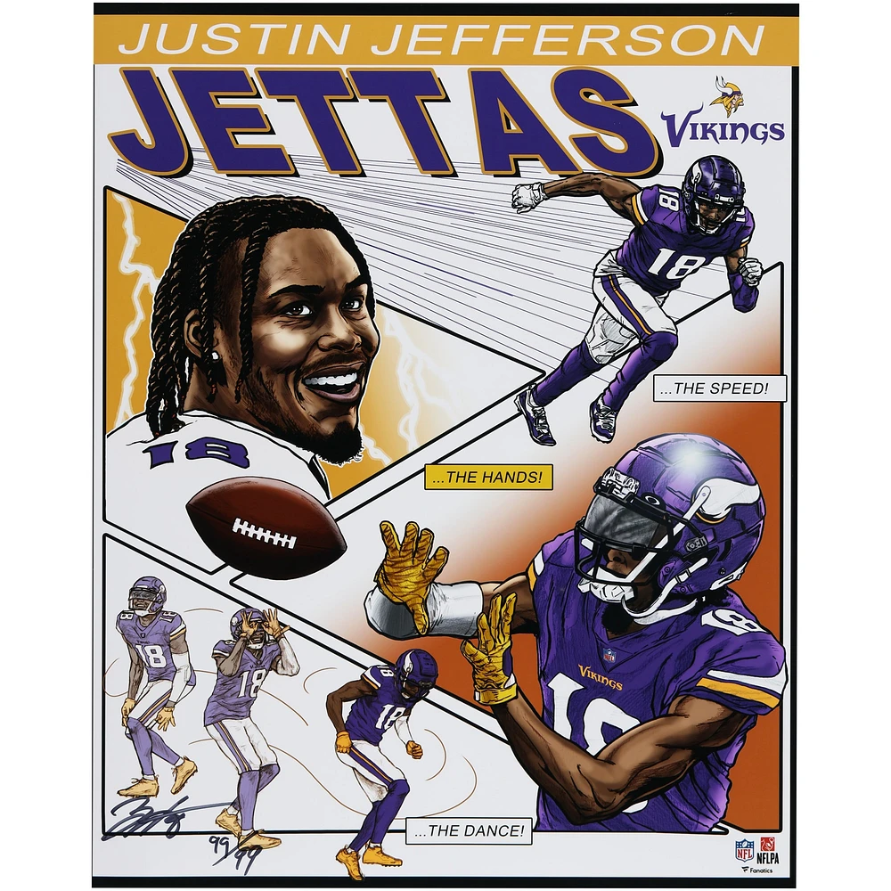 Justin Jefferson Minnesota Vikings 16" x 20" Photo Print - Art by Brian Kong - Limited Edition of 99