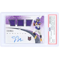 Justin Jefferson Minnesota Vikings Autographed 2020 Panini Chronicles Triple Relic #MJA-JUJ #37/99 PSA Authenticated 9 Rookie Card