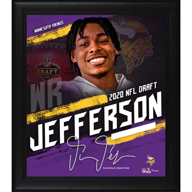 Justin Jefferson Minnesota Vikings Framed 15 x 17 Player Collage with a  Piece of Game-Used Ball