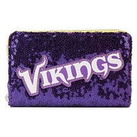 Portefeuille zippé à sequins Loungefly Minnesota Vikings