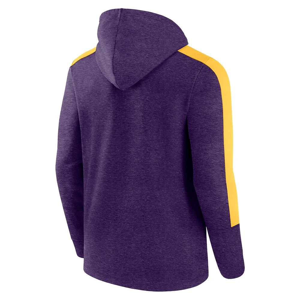 Sweat à capuche zippé pour homme Fanatics Heather Purple Minnesota Vikings Gains