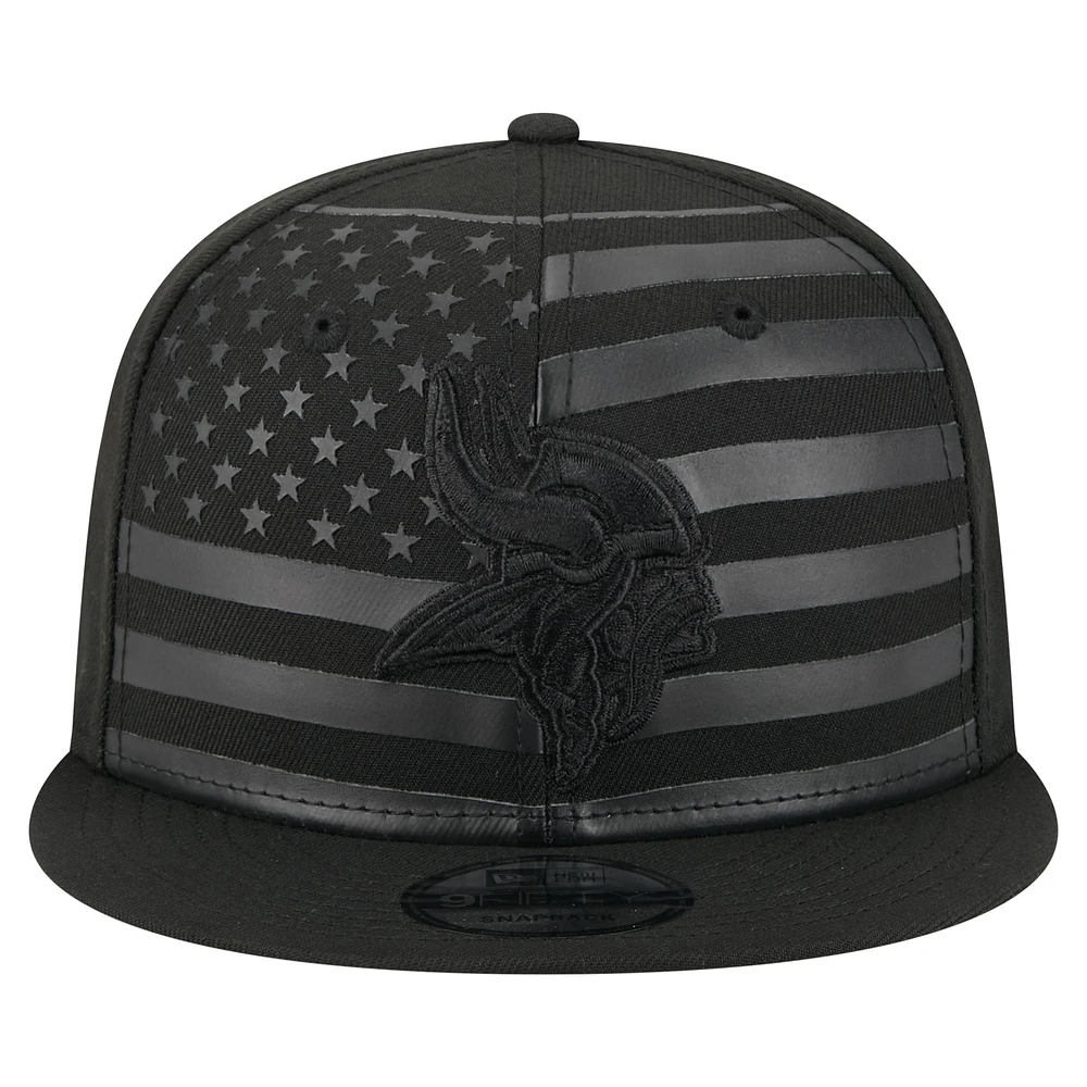 Men's New Era  Black Minnesota Vikings Independent 9FIFTY Snapback Hat