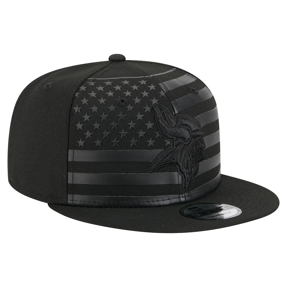 Men's New Era  Black Minnesota Vikings Independent 9FIFTY Snapback Hat