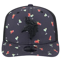 Casquette extensible à boutons-pression 9SEVENTY bleu marine/noir pour homme des Vikings du Minnesota de New Era