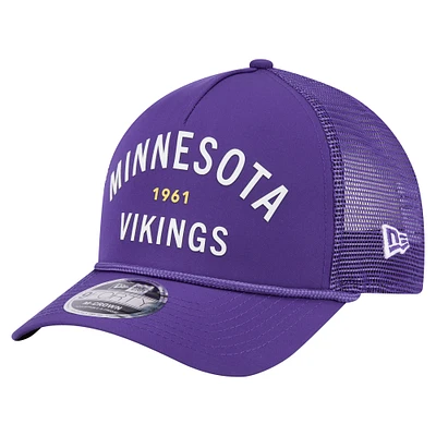 Casquette ajustable 9FORTY Active Minimalist M-Crown A-Frame violette New Era pour homme des Minnesota Vikings