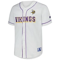 Men's Starter  White Minnesota Vikings Relay Full-Button Baseball Jersey