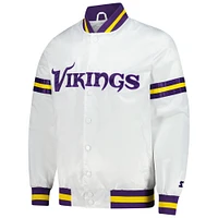 Men's Starter  White Minnesota Vikings Scout Full-Snap Varsity Jacket