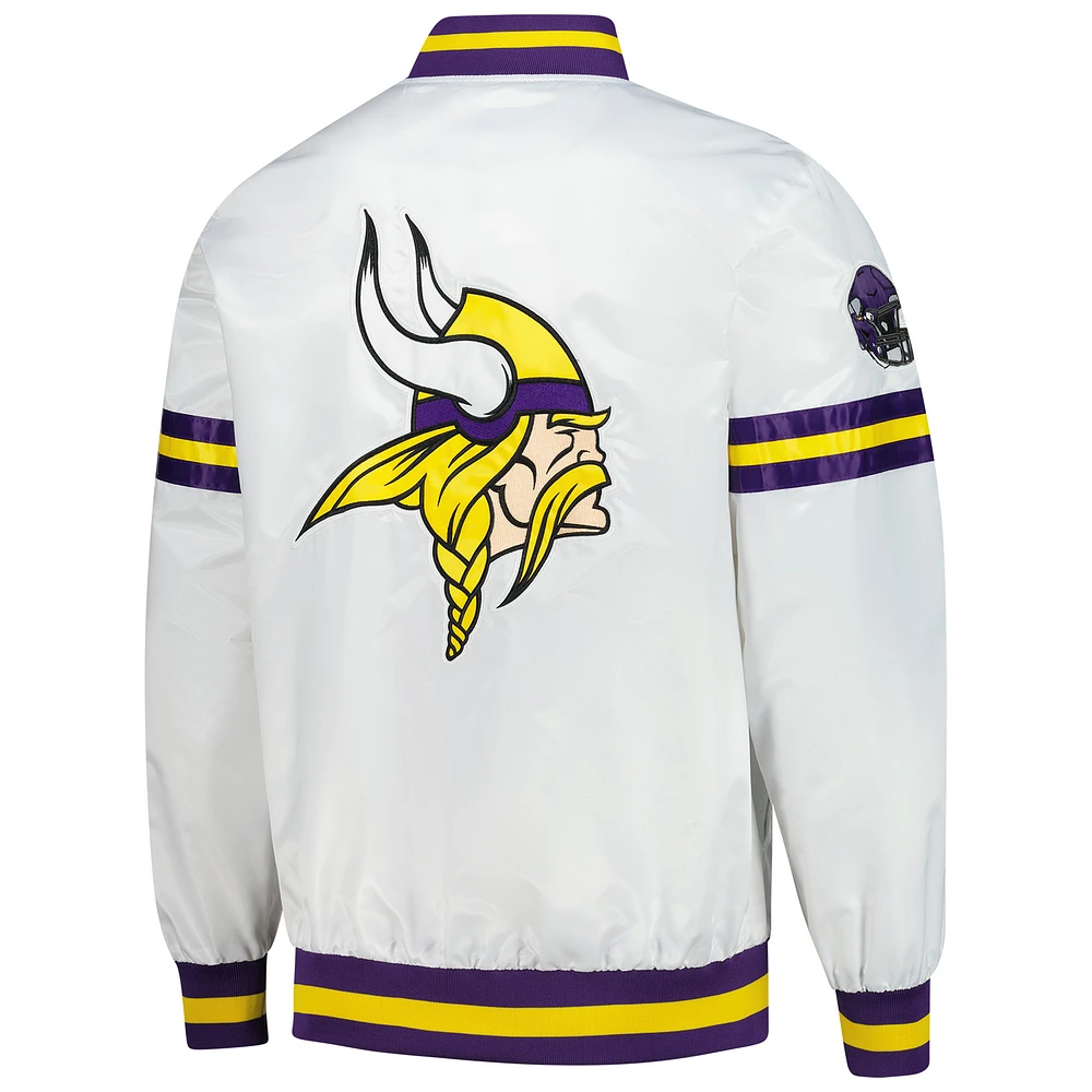 Men's Starter  White Minnesota Vikings Scout Full-Snap Varsity Jacket
