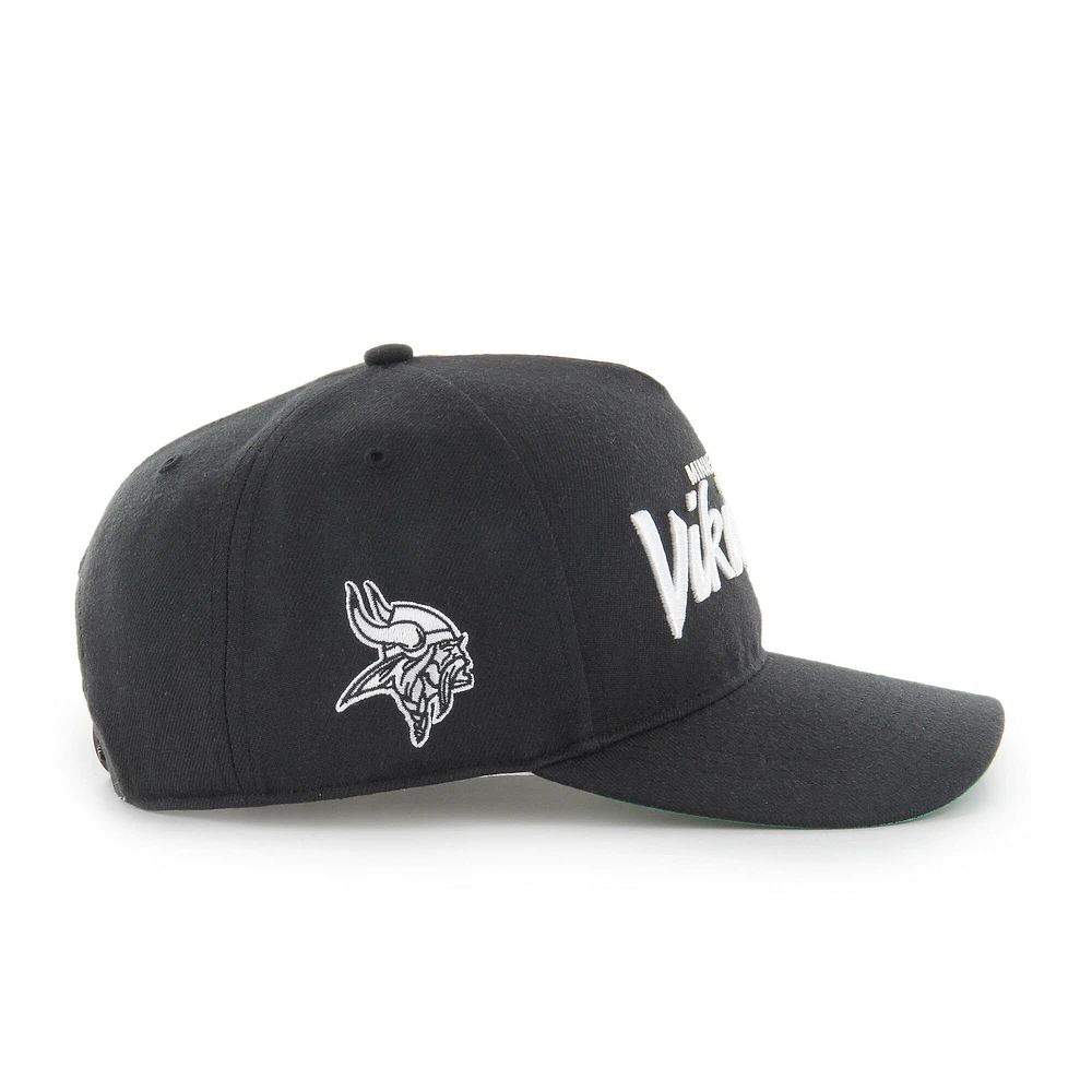 Casquette ajustable décontractée Minnesota Vikings Attitude Hitch '47 noire pour homme