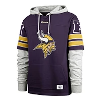 Men's '47 Purple Minnesota Vikings Double Header Blitz Cornerback Pullover Hoodie