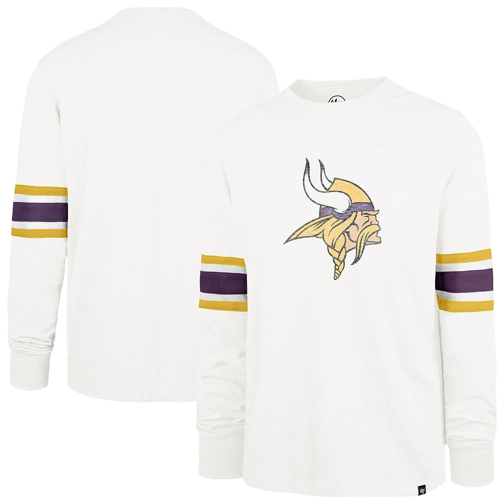 Men's '47 White Minnesota Vikings Gridiron Premier Brex Long Sleeve T-Shirt