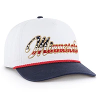 Casquette ajustable blanche patriotique à revers des Vikings du Minnesota pour homme, modèle 1947