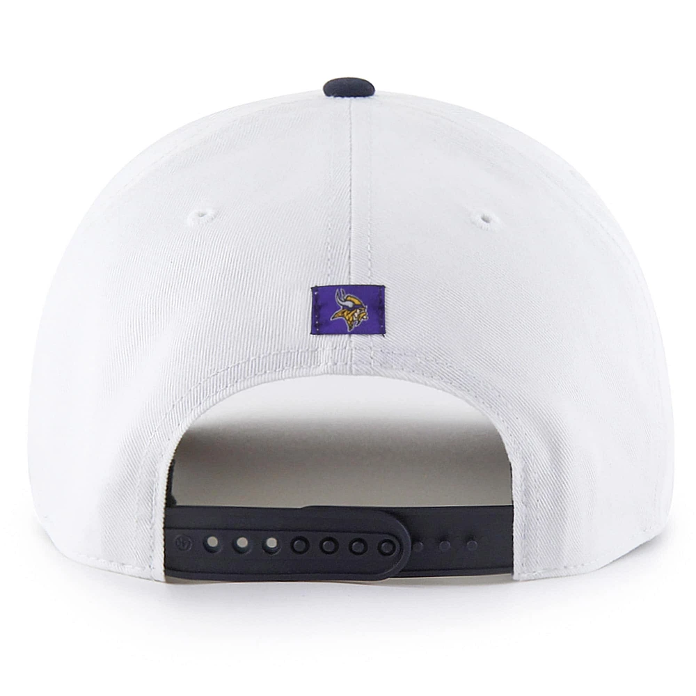 Casquette ajustable blanche patriotique à revers des Vikings du Minnesota pour homme, modèle 1947
