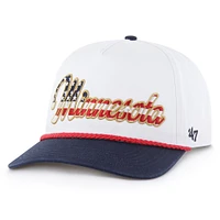 Casquette ajustable blanche patriotique à revers des Vikings du Minnesota pour homme, modèle 1947