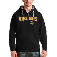 Men's Antigua Heather Gray Minnesota Vikings Victory Pullover Hoodie Size: 4XL