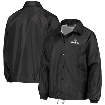 Minnesota Vikings Coaches Classic Raglan Full-Snap Windbreaker Jacket - Black