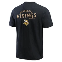 T-shirt Henley délavé noir pour homme de la collection Darius Rucker Fanatics des Minnesota Vikings