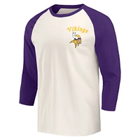 T-shirt à manches 3/4 raglan violet/blanc pour homme de la collection Darius Rucker Fanatics Minnesota Vikings