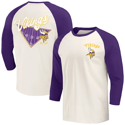 T-shirt à manches 3/4 raglan violet/blanc pour homme de la collection Darius Rucker Fanatics Minnesota Vikings