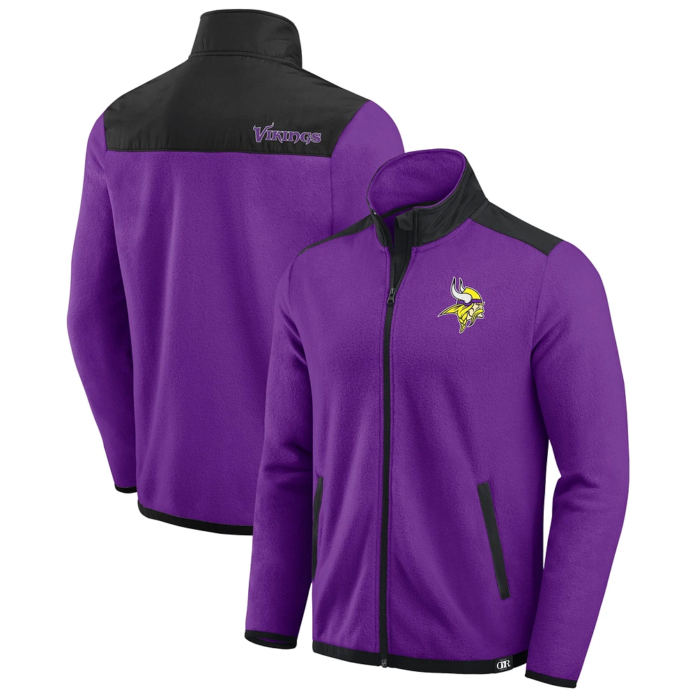 Veste polaire entièrement zippée à blocs de couleurs pour hommes la collection Darius Rucker Fanatics des Minnesota Vikings