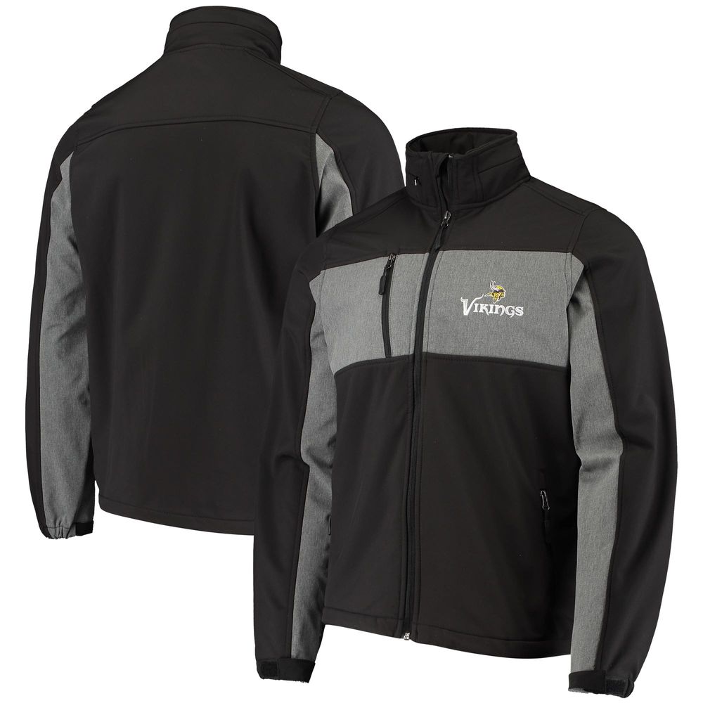 Men's Dunbrooke Black Minnesota Vikings Circle Zephyr Softshell Full-Zip Jacket